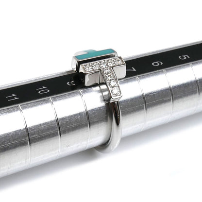 TIFFANY&Co. ティファニー K18WG ホワイトゴールド Tワイヤー ターコイズ ダイヤ リング・指輪 64028065 8号 4.3g レディース【中古】【美品】