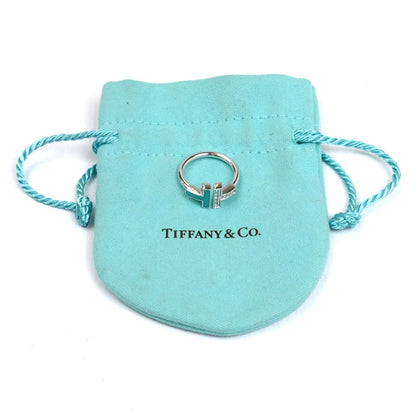 TIFFANY&Co. ティファニー K18WG ホワイトゴールド Tワイヤー ターコイズ ダイヤ リング・指輪 64028065 8号 4.3g レディース【中古】【美品】