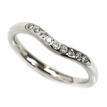 TIFFANY&Co. ティファニー Pt950プラチナ カーブドバンド 9P ダイヤ リング・指輪 60016939 9号 3.6g レディース【中古】【美品】