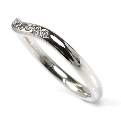 TIFFANY&Co. ティファニー Pt950プラチナ カーブドバンド 9P ダイヤ リング・指輪 60016939 9号 3.6g レディース【中古】【美品】