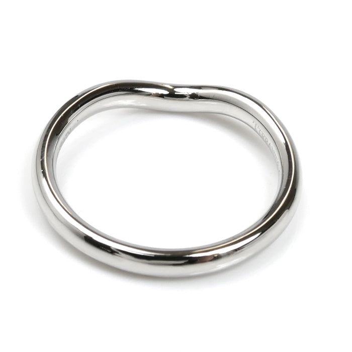 TIFFANY&Co. ティファニー Pt950プラチナ カーブドバンド 9P ダイヤ リング・指輪 60016939 9号 3.6g レディース【中古】【美品】