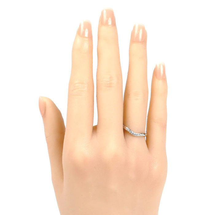 TIFFANY&Co. ティファニー Pt950プラチナ カーブドバンド 9P ダイヤ リング・指輪 60016939 9号 3.6g レディース【中古】【美品】