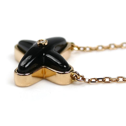 Chaumet ショーメ K18PG ピンクゴールド ジュ ドゥ リアン オニキス ダイヤ ネックレス 085107-000 3.2g 38/40/42cm レディース【中古】