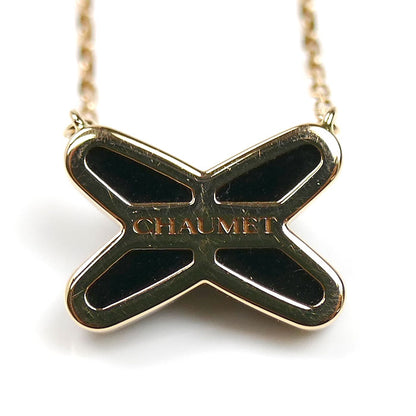 Chaumet ショーメ K18PG ピンクゴールド ジュ ドゥ リアン オニキス ダイヤ ネックレス 085107-000 3.2g 38/40/42cm レディース【中古】