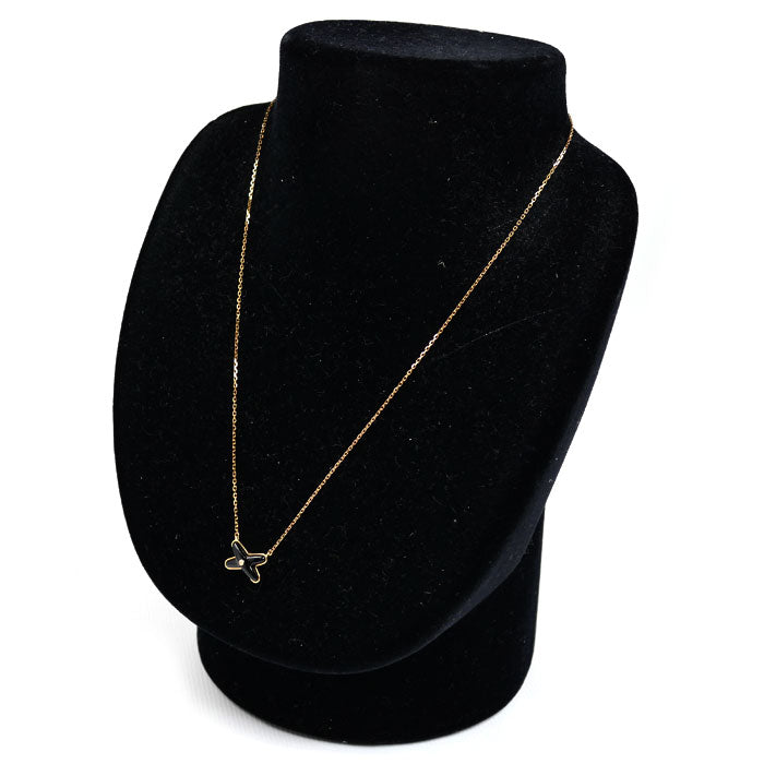 Chaumet ショーメ K18PG ピンクゴールド ジュ ドゥ リアン オニキス ダイヤ ネックレス 085107-000 3.2g 38/40/42cm レディース【中古】