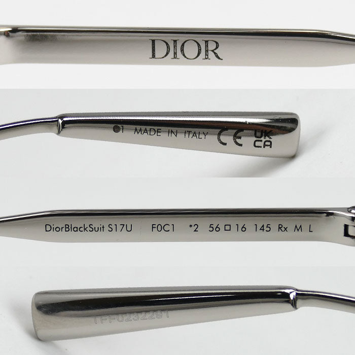 Christian Dior クリスチャンディオール DiorBlackSuit ナビゲーターシェイプ ツーブリッジ サングラス シルバー グリーングラデーション SUTS17UXR_F0C1 メンズ 56□16 145【中古】【美品】