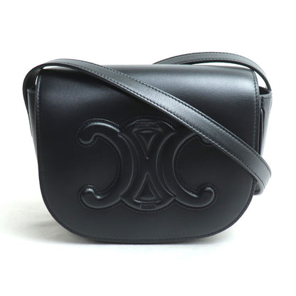 CELINE セリーヌ フォルコ キュイル トリオンフ ショルダーバッグ ブラック 198263DU3.38NO レディース【中古】【美品】