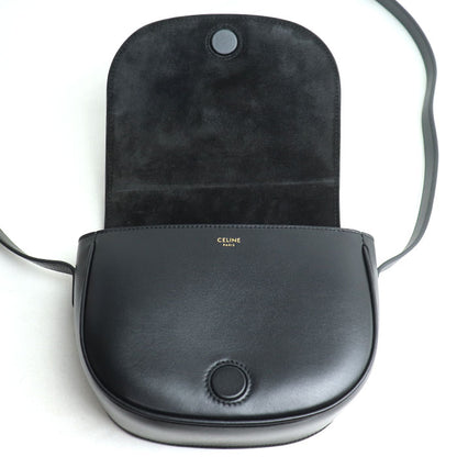 CELINE セリーヌ フォルコ キュイル トリオンフ ショルダーバッグ ブラック 198263DU3.38NO レディース【中古】【美品】