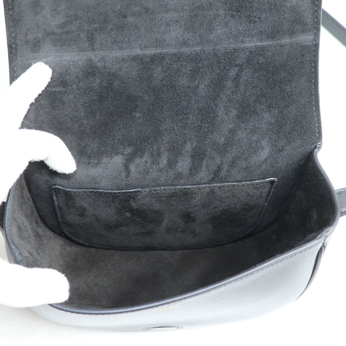 CELINE セリーヌ フォルコ キュイル トリオンフ ショルダーバッグ ブラック 198263DU3.38NO レディース【中古】【美品】