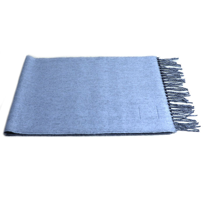 LOEWE ロエベ アナグラム ロゴ ウール×カシミヤ マフラー ネイビー×ライトブルー F811251X06 5142 ユニセックス【中古】【美品】