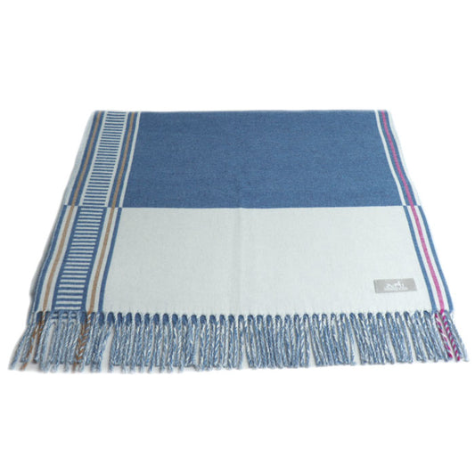 HERMES エルメス リジエール ストール ブルー・シエル / イヴォワール H259134S 02 レディース【中古】【極美品】