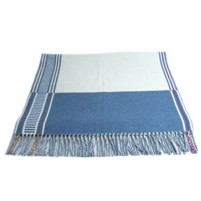 HERMES エルメス リジエール ストール ブルー・シエル / イヴォワール H259134S 02 レディース【中古】【極美品】