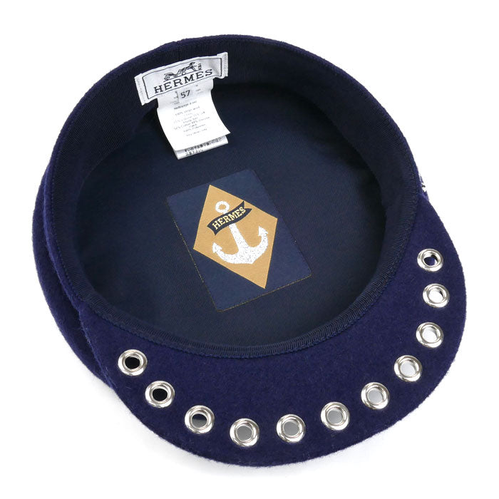 HERMES エルメス ヴォーバンセーラー キャスケット ネイビー H232034N 
57 レディース【中古】【美品】