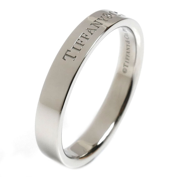 TIFFANY&Co. ティファニー Pt950プラチナ フラットバンド 1P ダイヤ リング・指輪 ダイヤモンド 21号 7.9g メンズ【中古】【美品】