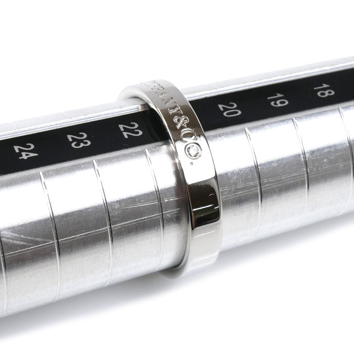 TIFFANY&Co. ティファニー Pt950プラチナ フラットバンド 1P ダイヤ リング・指輪 ダイヤモンド 21号 7.9g メンズ【中古】【美品】