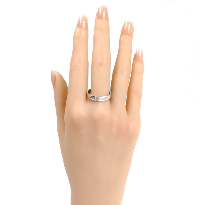 TIFFANY&Co. ティファニー Pt950プラチナ フラットバンド 1P ダイヤ リング・指輪 ダイヤモンド 21号 7.9g メンズ【中古】【美品】