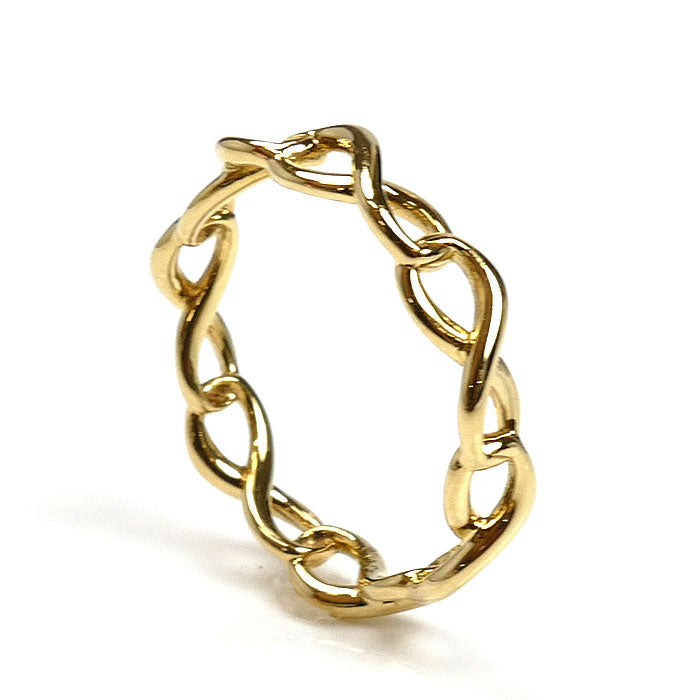 TIFFANY&Co. ティファニー K18YG イエローゴールド インフィニティ ナローバンド リング・指輪 8号 1.7g レディース【中古】【美品】