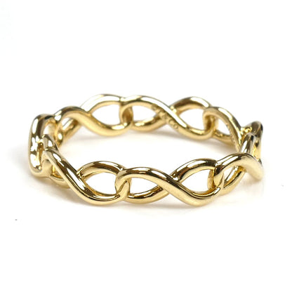 TIFFANY&Co. ティファニー K18YG イエローゴールド インフィニティ ナローバンド リング・指輪 8号 1.7g レディース【中古】【美品】
