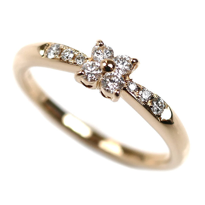 Ponte Vecchio ポンテヴェキオ K18PG ピンクゴールド リング・指輪 ダイヤモンド0.18ct 12号 3.0g レディース【中古】【美品】