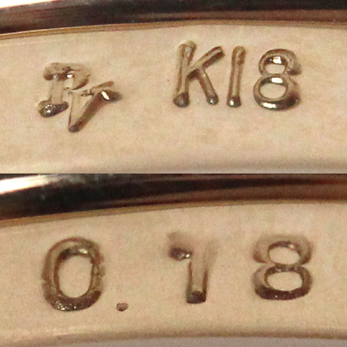Ponte Vecchio ポンテヴェキオ K18PG ピンクゴールド リング・指輪 ダイヤモンド0.18ct 12号 3.0g レディース【中古】【美品】