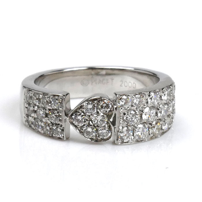 PIAGET ピアジェ K18WG ホワイトゴールド ジュリエット ハート ダイヤ リング・指輪 ダイヤモンド 13号 54 8.8g レディース【中古】【美品】