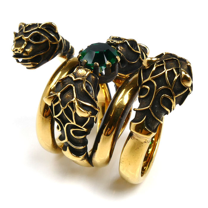 GUCCI グッチ GP タイガーヘッド ダブルラップ リング・指輪 401983 14号 33.7g メンズ レディース ユニセックス【中古】