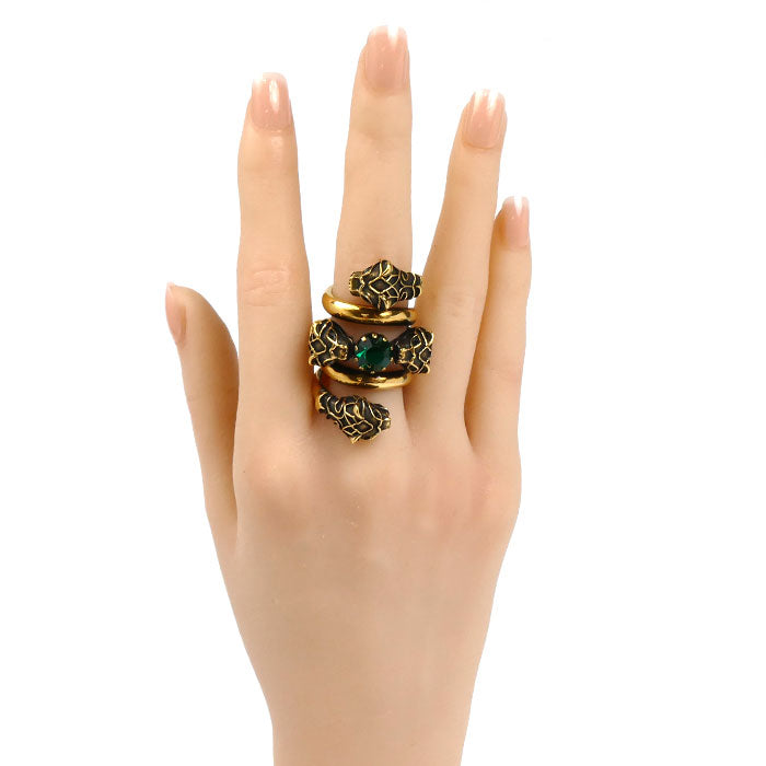 GUCCI グッチ GP タイガーヘッド ダブルラップ リング・指輪 401983 14号 33.7g メンズ レディース ユニセックス【中古】