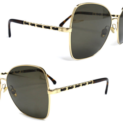 CHANEL シャネル バタフライシェイプ サングラス ブラウン 4274Q c.395/3 59□16 135 3N チェーン付き レディース【中古】【美品】
