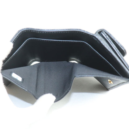 CHANEL シャネル マトラッセ キャビアスキン コンパクトウォレット 三つ折り財布 ブラック AP3518 レディース【中古】【美品】