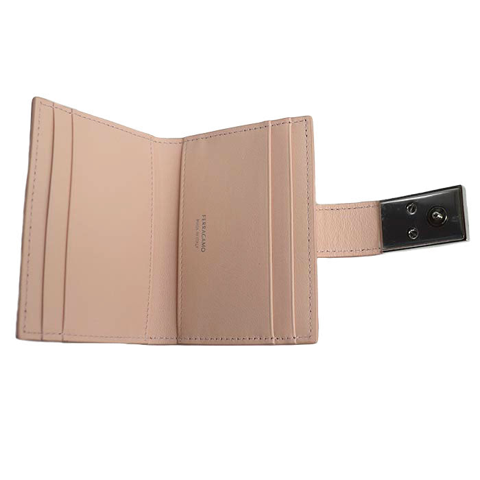 Salvatore Ferragamo サルヴァトーレフェラガモ ガンチーニ カードケース Hug ライトピンク 220552 レディース【未使用】【買取品】