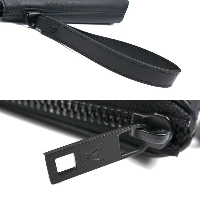 LOUIS VUITTON ルイ・ヴィトン テイクオフ ポーチ LVアエログラム ブラック M69837 ICチップ ユニセックス【中古】【美品】