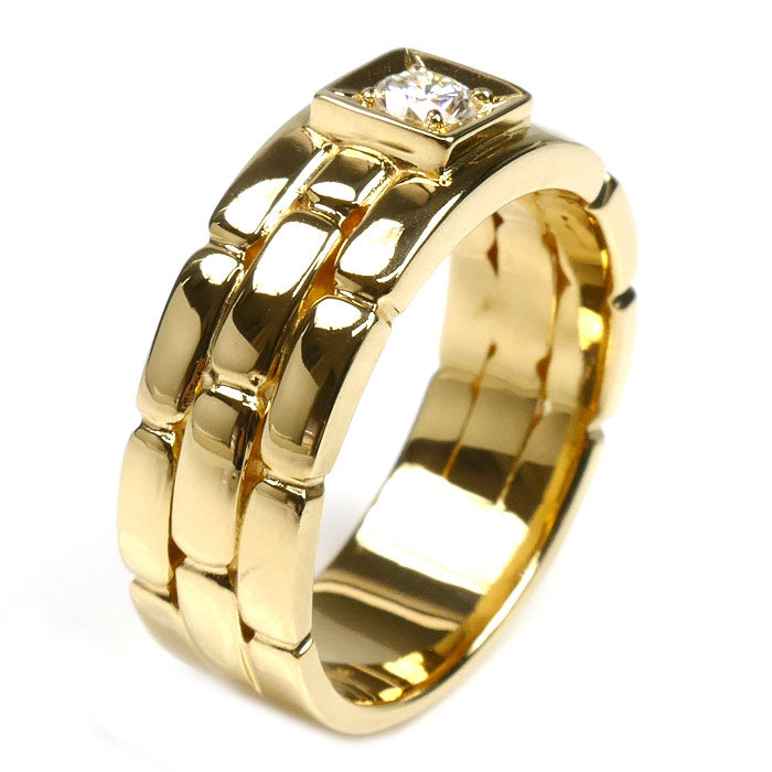 ゆきざき K18YG イエローゴールド レガリア リング・指輪 ダイヤモンド0.20ct 18号 12.8g メンズ【中古】【美品】