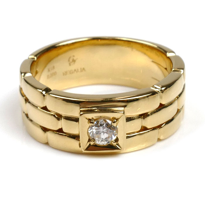 ゆきざき K18YG イエローゴールド レガリア リング・指輪 ダイヤモンド0.20ct 18号 12.8g メンズ【中古】【美品】