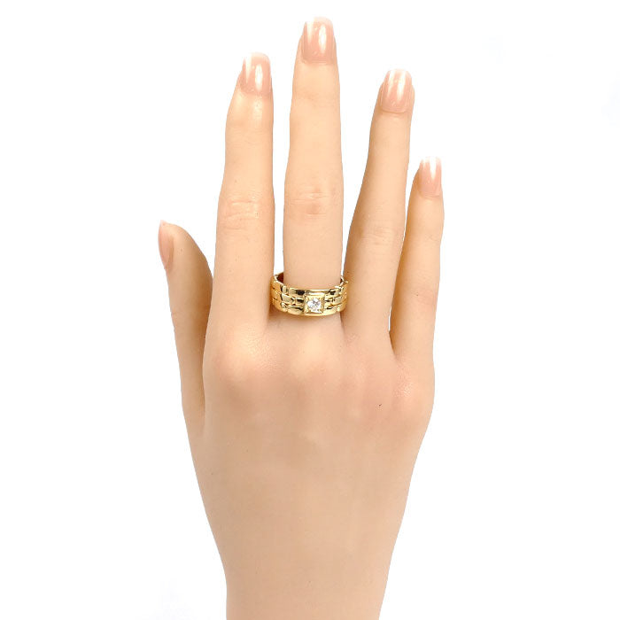 ゆきざき K18YG イエローゴールド レガリア リング・指輪 ダイヤモンド0.20ct 18号 12.8g メンズ【中古】【美品】