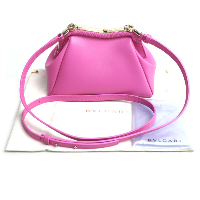 BVLGARI ブルガリ セルペンティーヌ ポーチ 2Wayショルダーバッグ ピンク レディース【中古】【極美品】
