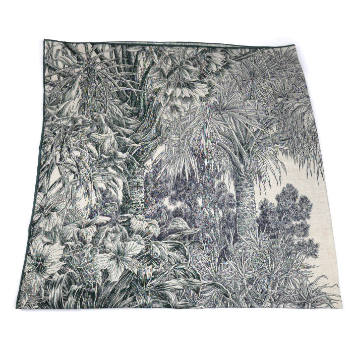 HERMES エルメス カレジュアン BOTANICO DI PALERMO パレルモの植物園にて ストール グリーン ヴェール・ロデン / ナチュラル / アンクル H244121S 05 レディース【中古】【美品】