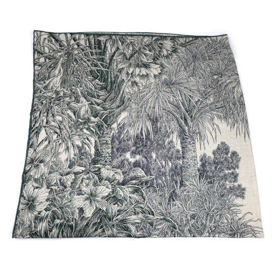 HERMES エルメス カレジュアン BOTANICO DI PALERMO パレルモの植物園にて ストール グリーン ヴェール・ロデン / ナチュラル / アンクル H244121S 05 レディース【中古】【美品】