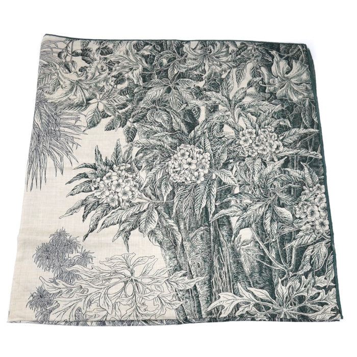 HERMES エルメス カレジュアン BOTANICO DI PALERMO パレルモの植物園にて ストール グリーン ヴェール・ロデン / ナチュラル / アンクル H244121S 05 レディース【中古】【美品】