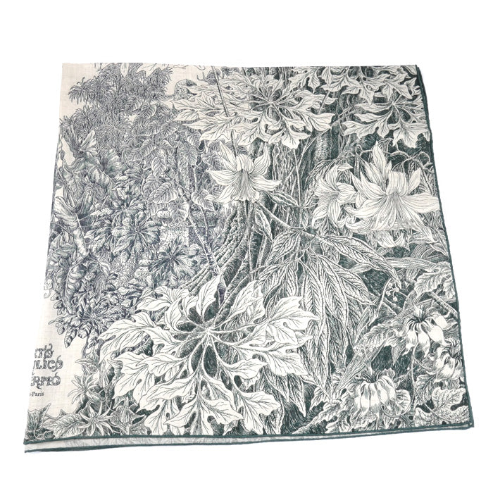 HERMES エルメス カレジュアン BOTANICO DI PALERMO パレルモの植物園にて ストール グリーン ヴェール・ロデン / ナチュラル / アンクル H244121S 05 レディース【中古】【美品】