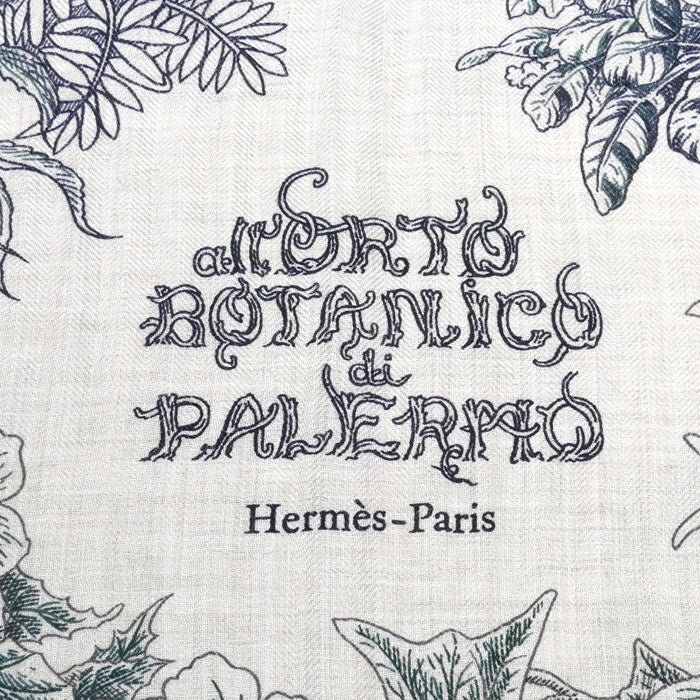 HERMES エルメス カレジュアン BOTANICO DI PALERMO パレルモの植物園にて ストール グリーン ヴェール・ロデン / ナチュラル / アンクル H244121S 05 レディース【中古】【美品】