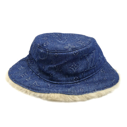 LOUIS VUITTON ルイ・ヴィトン ボネ シアリング デニム ハット ブルー M77127 AL1221 L レディース【中古】【美品】