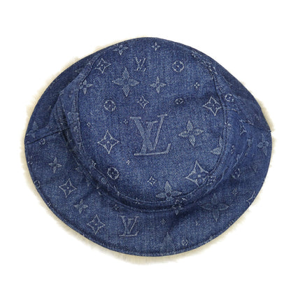 LOUIS VUITTON ルイ・ヴィトン ボネ シアリング デニム ハット ブルー M77127 AL1221 L レディース【中古】【美品】