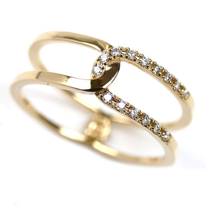 STAR JEWELRY スタージュエリー K18YG イエローゴールド TWO LINKS リング・指輪 1ZR1241 ダイヤモンド0.07ct 13号 2.7g レディース【中古】【美品】