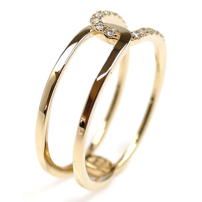 STAR JEWELRY スタージュエリー K18YG イエローゴールド TWO LINKS リング・指輪 1ZR1241 ダイヤモンド0.07ct 13号 2.7g レディース【中古】【美品】
