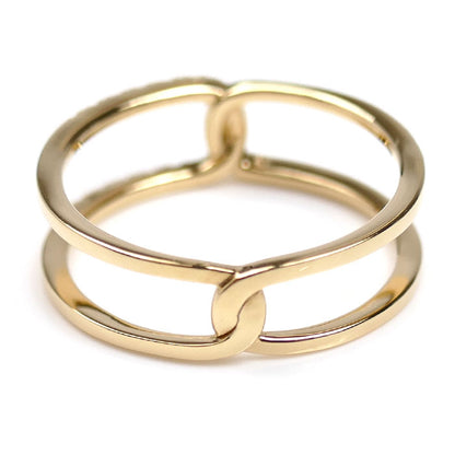 STAR JEWELRY スタージュエリー K18YG イエローゴールド TWO LINKS リング・指輪 1ZR1241 ダイヤモンド0.07ct 13号 2.7g レディース【中古】【美品】