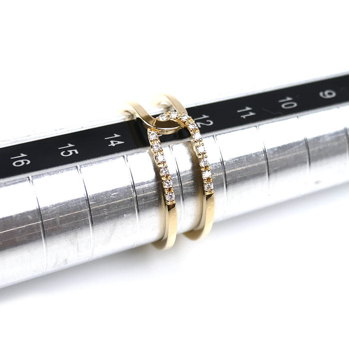 STAR JEWELRY スタージュエリー K18YG イエローゴールド TWO LINKS リング・指輪 1ZR1241 ダイヤモンド0.07ct 13号 2.7g レディース【中古】【美品】