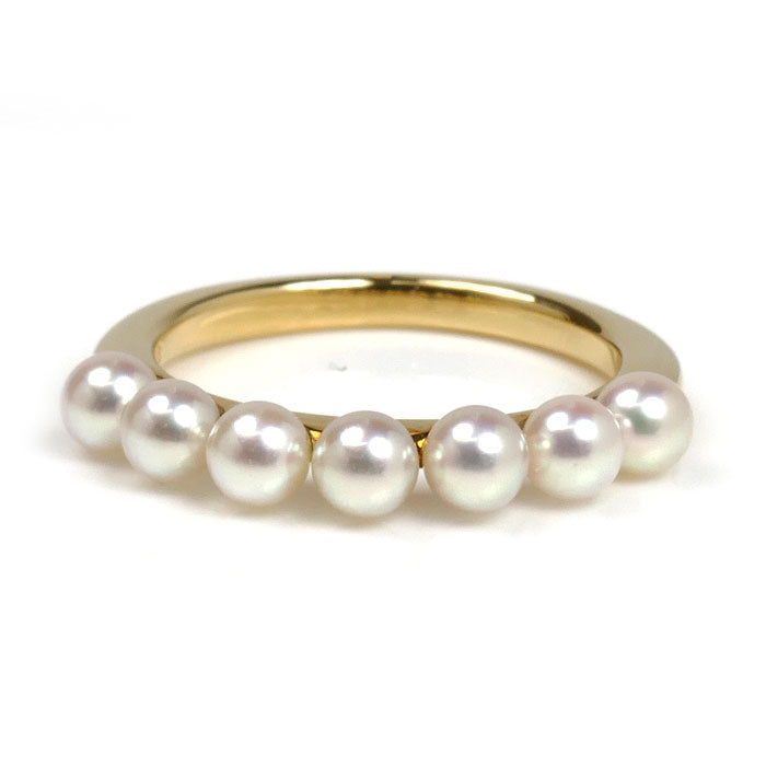 MIKIMOTO ミキモト K18YG イエローゴールド ベビーパール リング・指輪 PR-1426K アコヤパール約3.7mm 12号 3.1g レディース【中古】【美品】