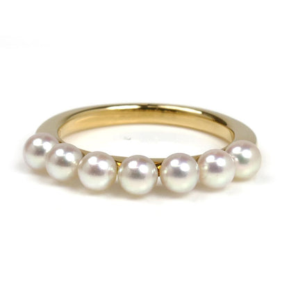MIKIMOTO ミキモト K18YG イエローゴールド ベビーパール リング・指輪 PR-1426K アコヤパール約3.7mm 12号 3.1g レディース【中古】【美品】
