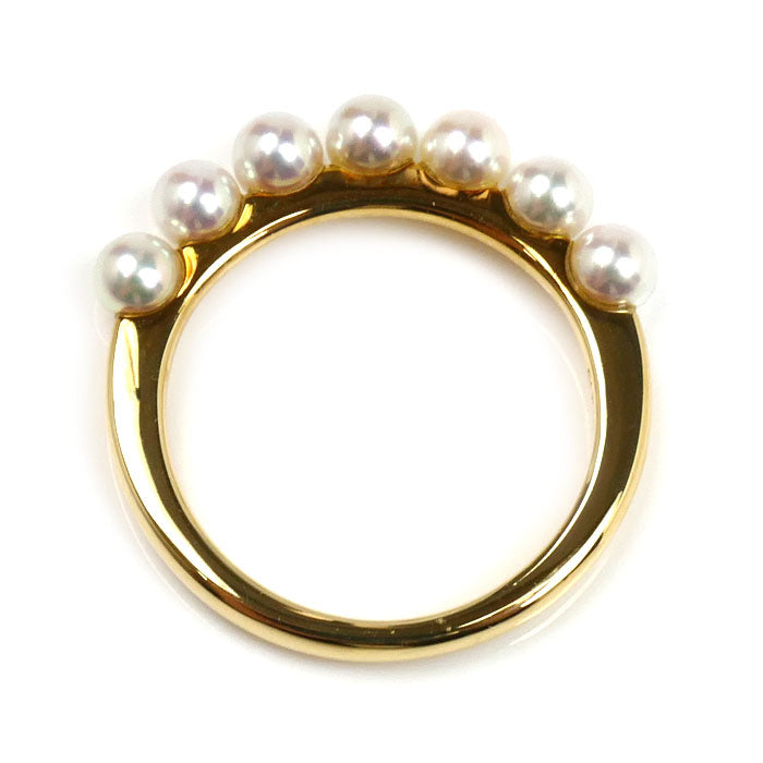 MIKIMOTO ミキモト K18YG イエローゴールド ベビーパール リング・指輪 PR-1426K アコヤパール約3.7mm 12号 3.1g レディース【中古】【美品】