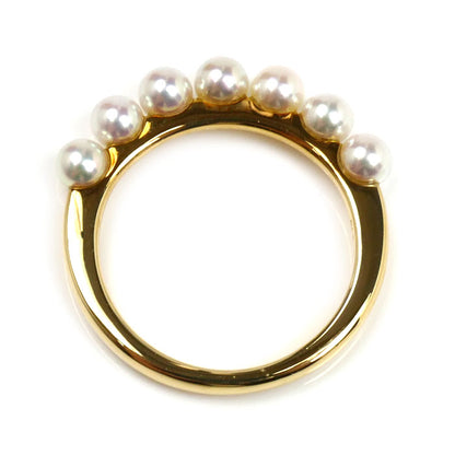 MIKIMOTO ミキモト K18YG イエローゴールド ベビーパール リング・指輪 PR-1426K アコヤパール約3.7mm 12号 3.1g レディース【中古】【美品】